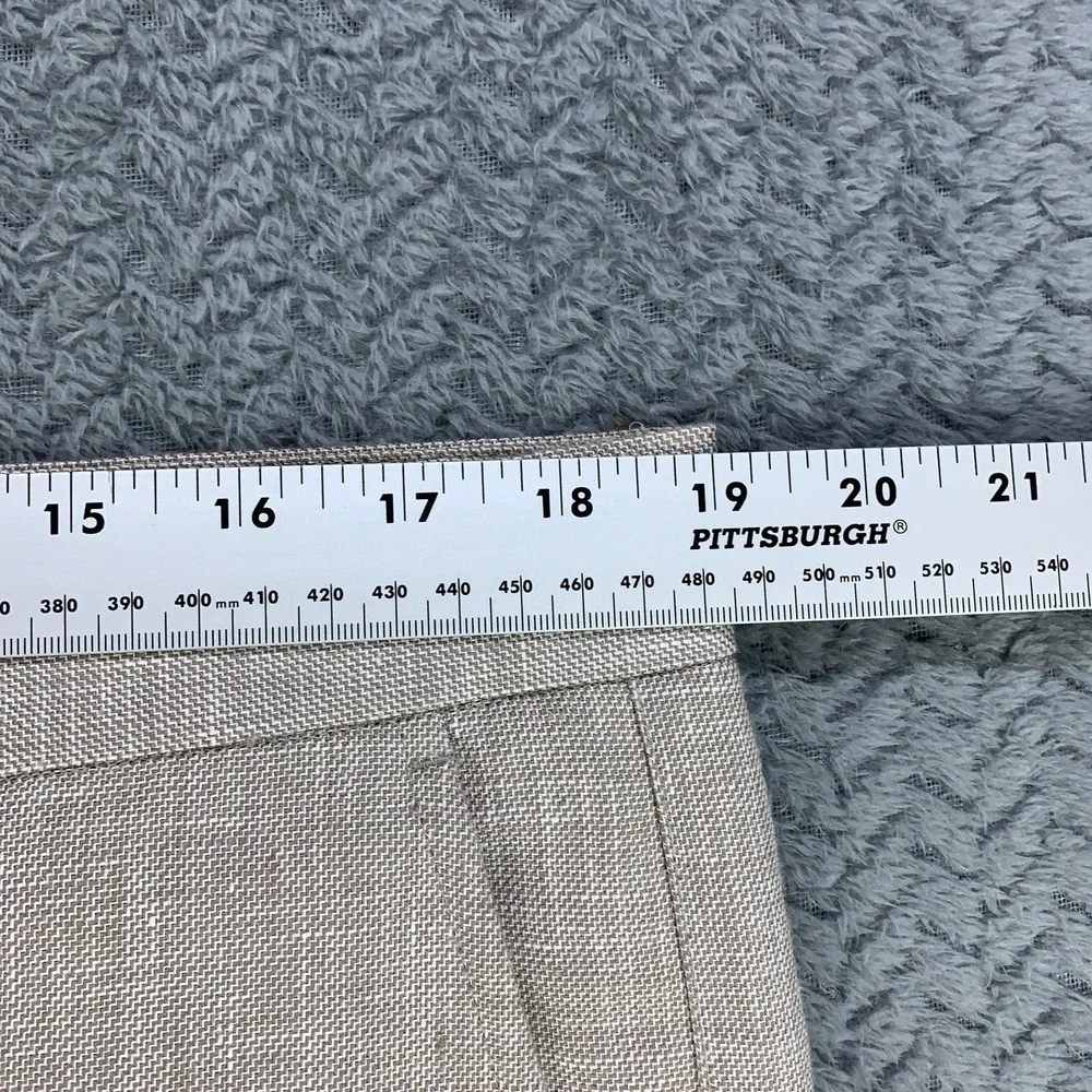 Caribbean Pants Linen Blend Mens 38x30 Beige Straight Leg Coastal Beach